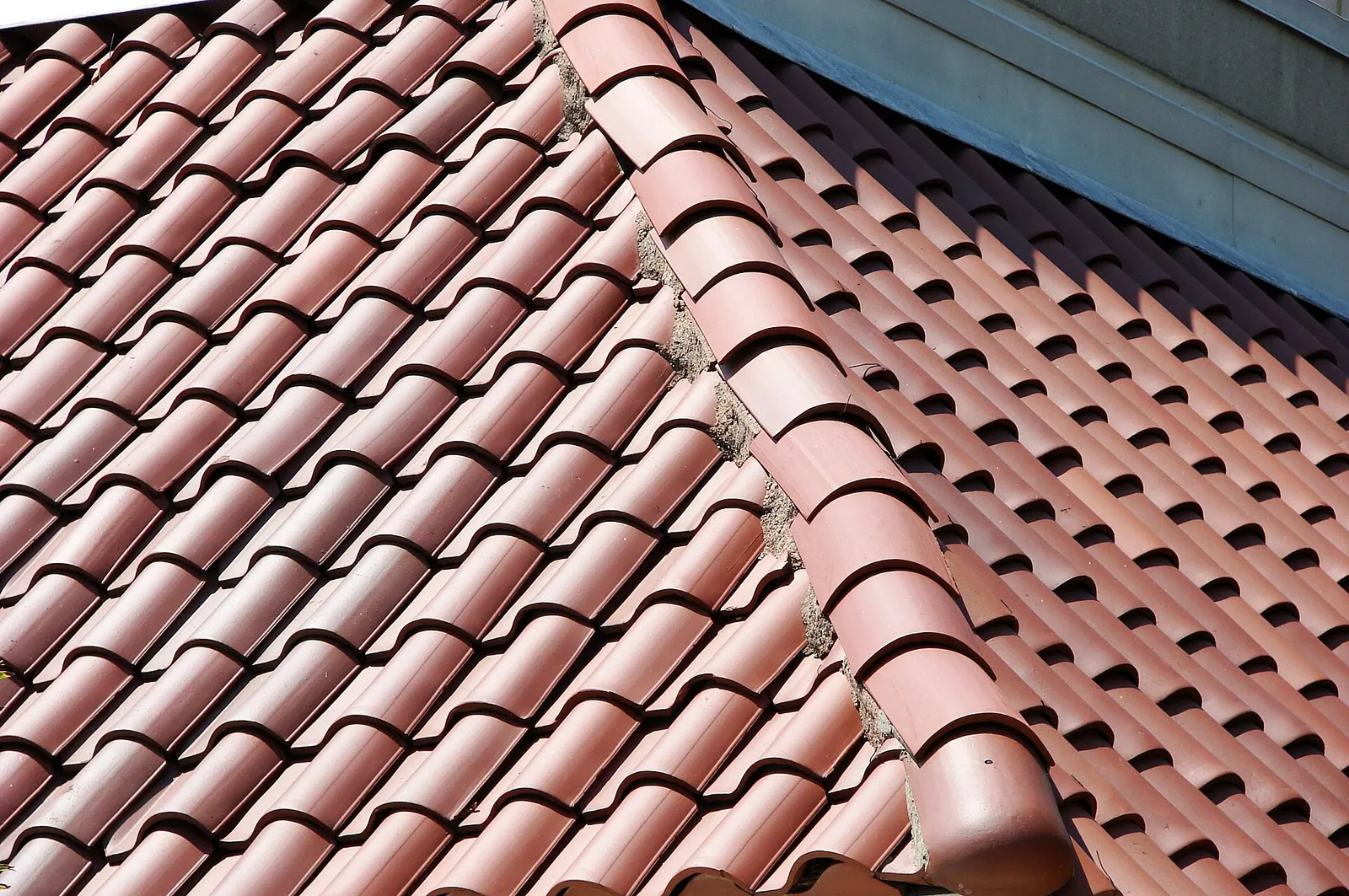 Spanish barrel tile roof with rolling S-curve profile